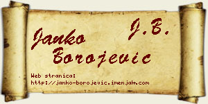 Janko Borojević vizit kartica